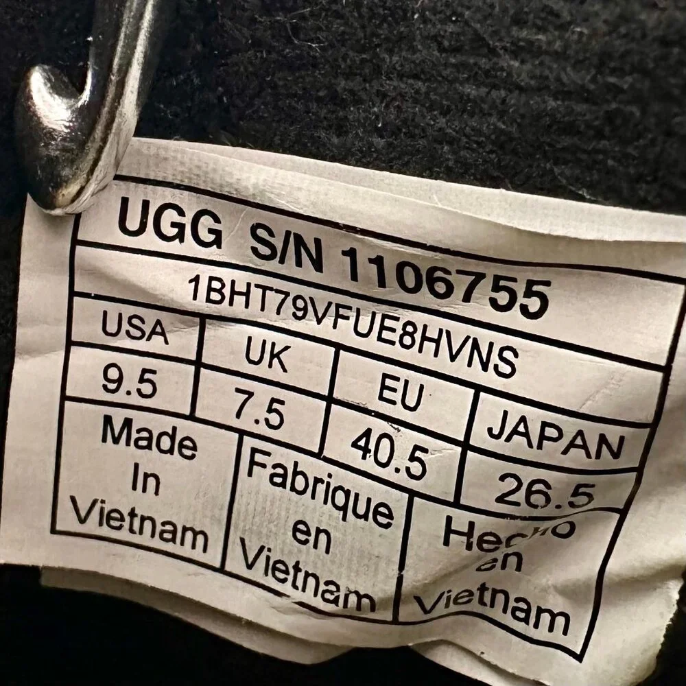 NW/B Ugg Arleta Wedge Waterproof Black Silver Buckle Boots Size 9.5 - Picture 10 of 12